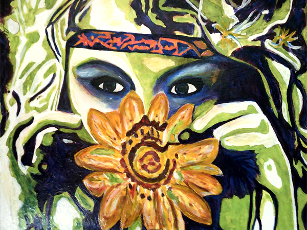  Quadri Pop Art di Carla Bertoli - FLOWER CHILD - Mixed Technique 80x60 - 2018
